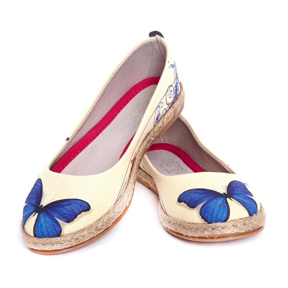 Blue Butterfly Ballerinas Shoes Fbr1198