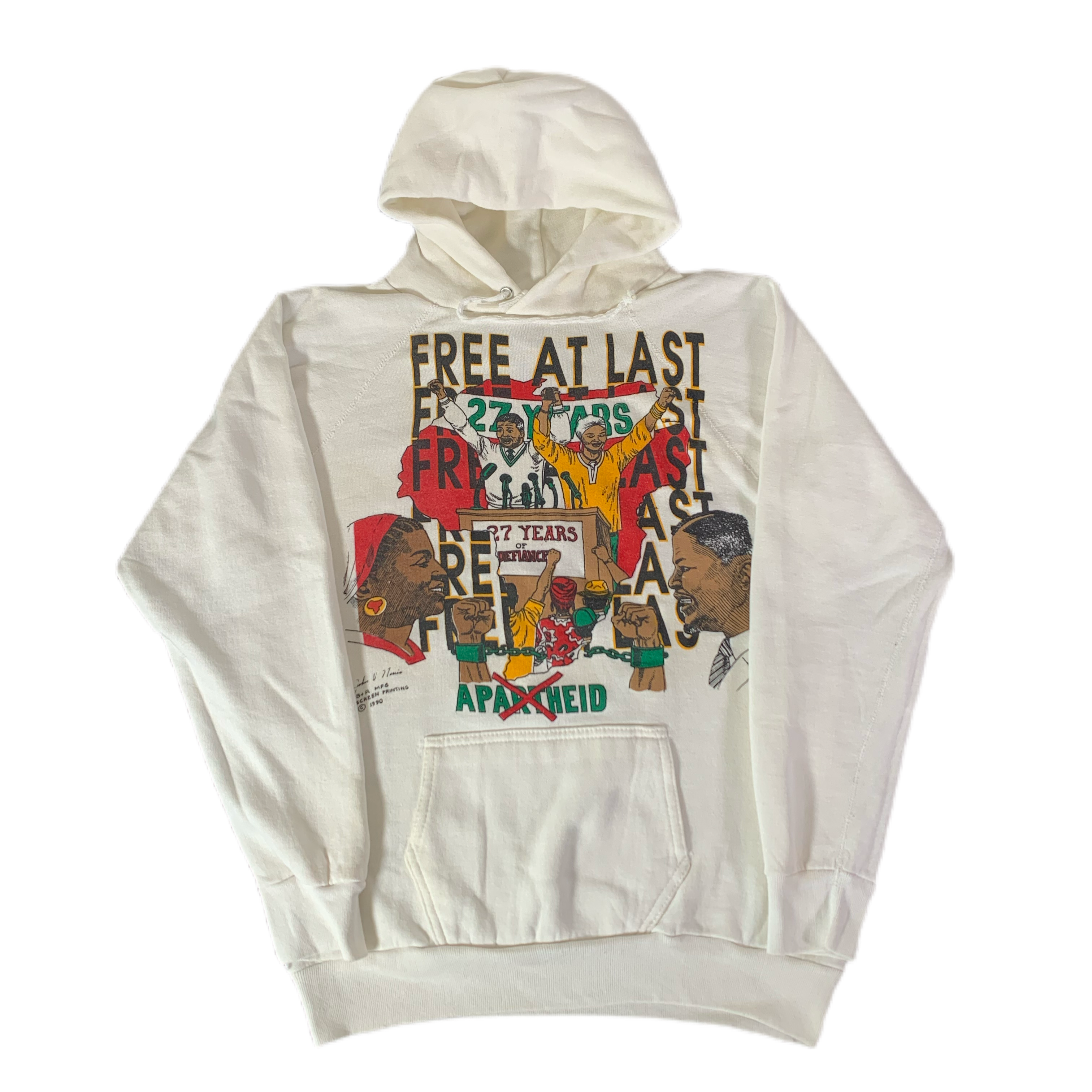 Vintage South Africa Apartheid “Free At Last” Hooded Sweatshirt