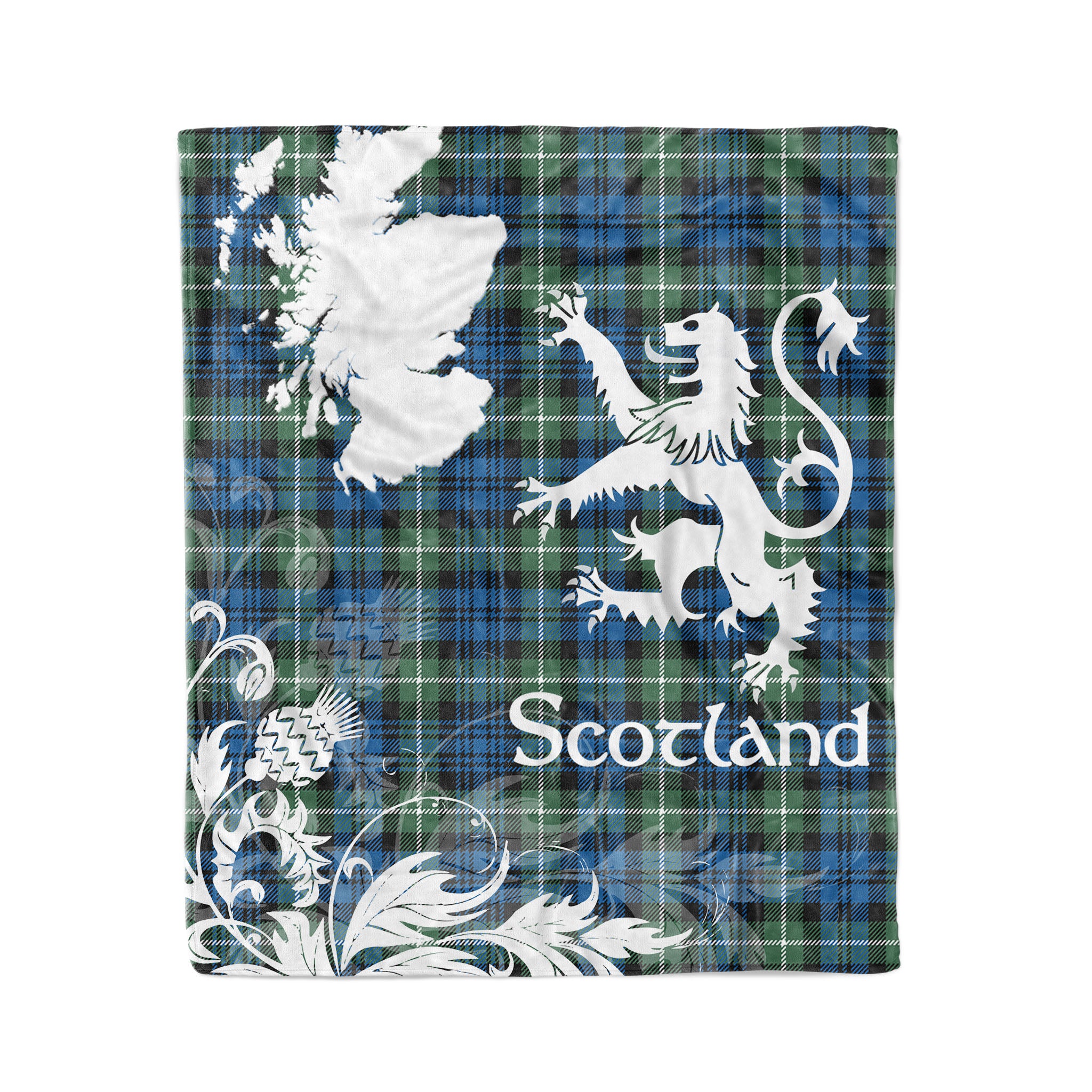 Tartan Plaid Fleece Blanket Tartan Blanket Thistle And Lion Scottish Clan Lamont Ancient Plaid Blanket