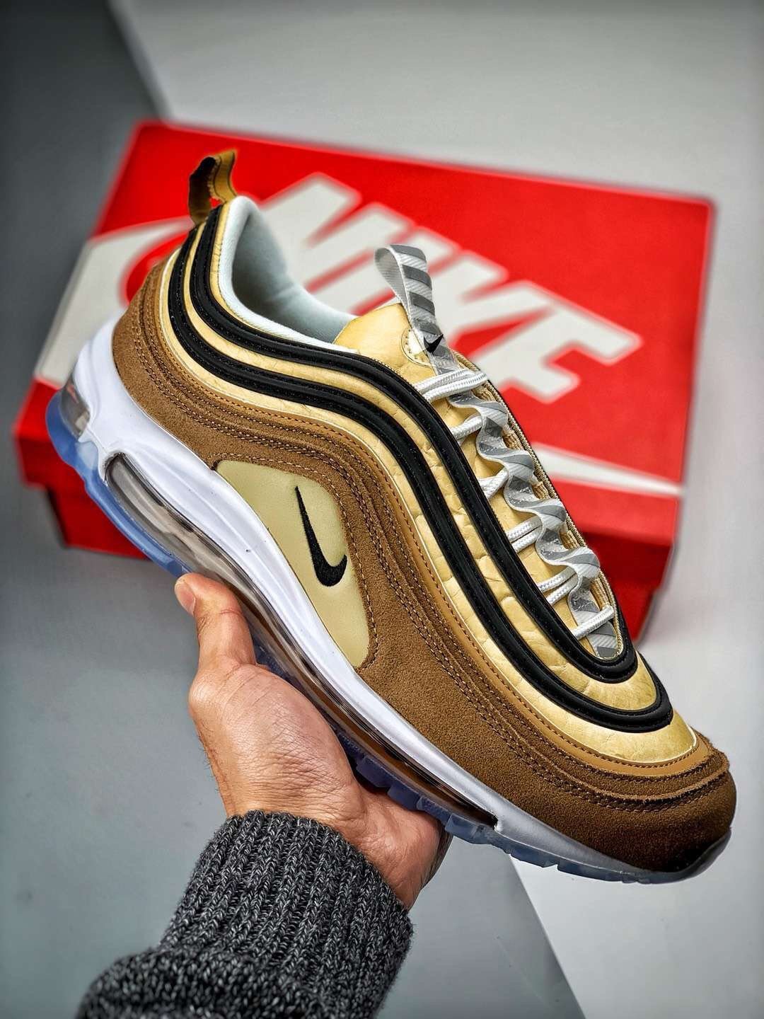 Nike Air Max 97 Unboxed Ale BrownBlack-Elemental Gold 5339629