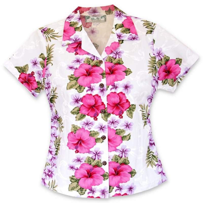 White Mist Hawaii Cotton Blouse Ha44512