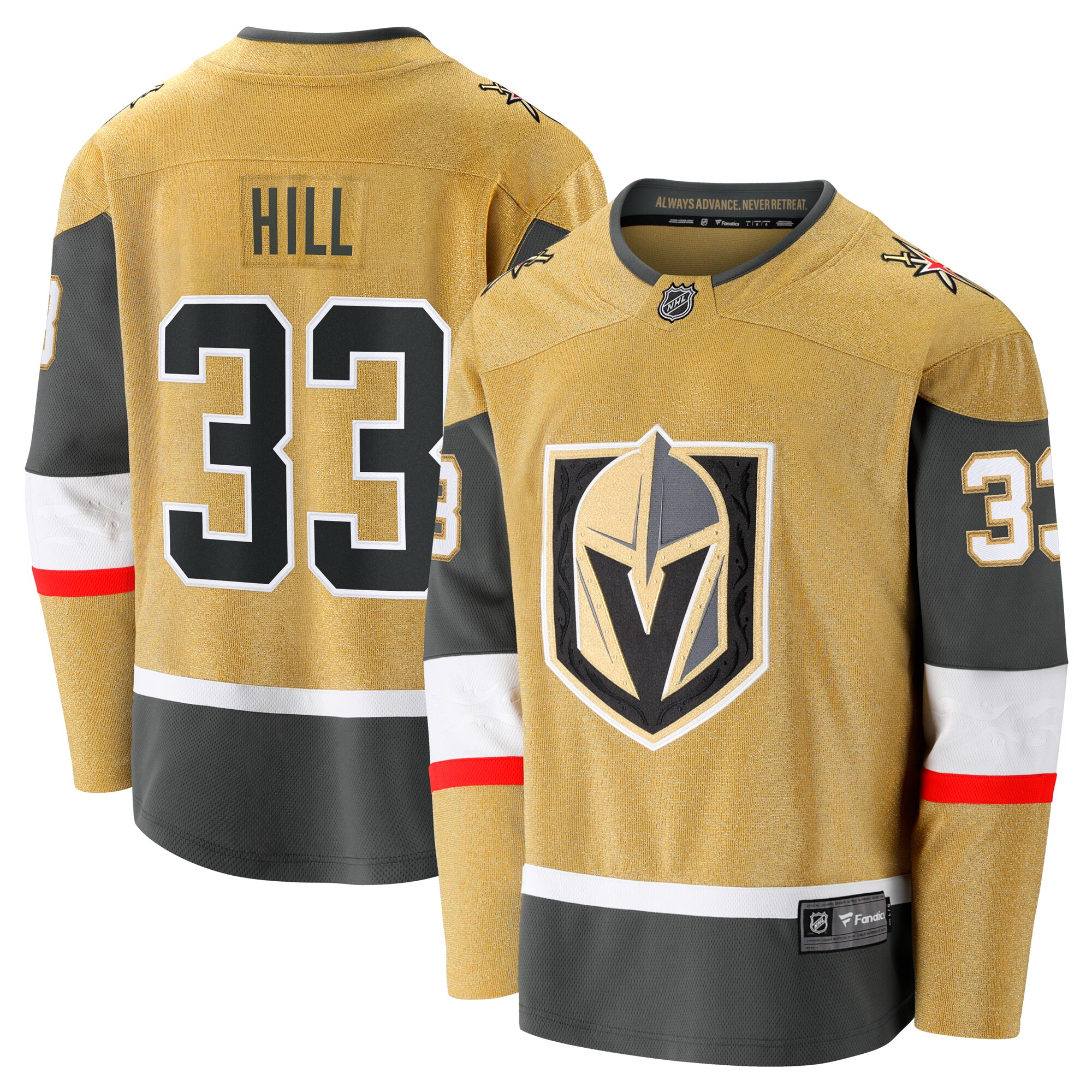 Men's Vegas Golden Knights Adin Hill Gold Home Breakaway Jersey