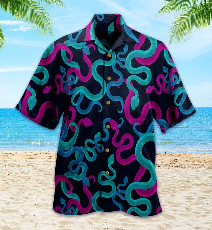 Snake Graphic Violet Hawaii Shirt Ha77028