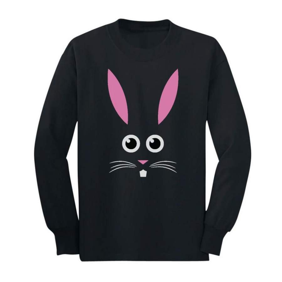 Children’s Easter Bunny Face Youth Kids Long Sleeve T-Shirt