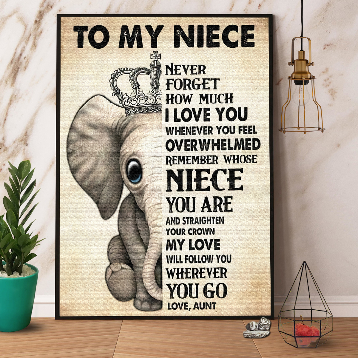 King Elephant To My Niece Never Forget How Much I Love You Paper  Poster No Frame