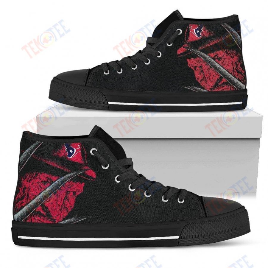 Mens Womens Houston Texans Nightmare Freddy Colorful High Top Shoes 3D Printable TMT764