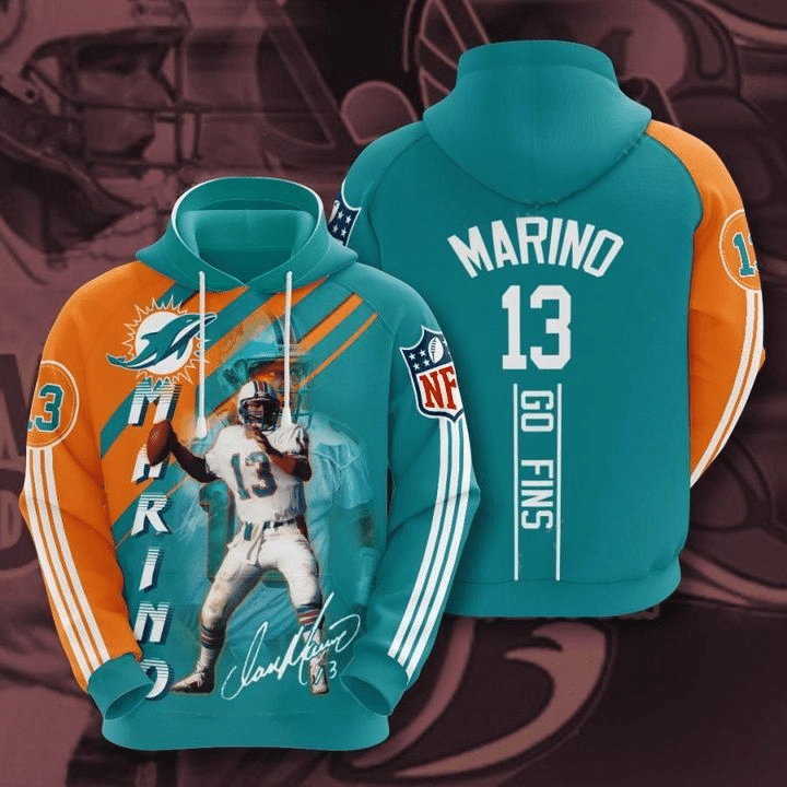 Miami Dolphins Dan Marino 26 Unisex 3D Hoodie Gift For Fans