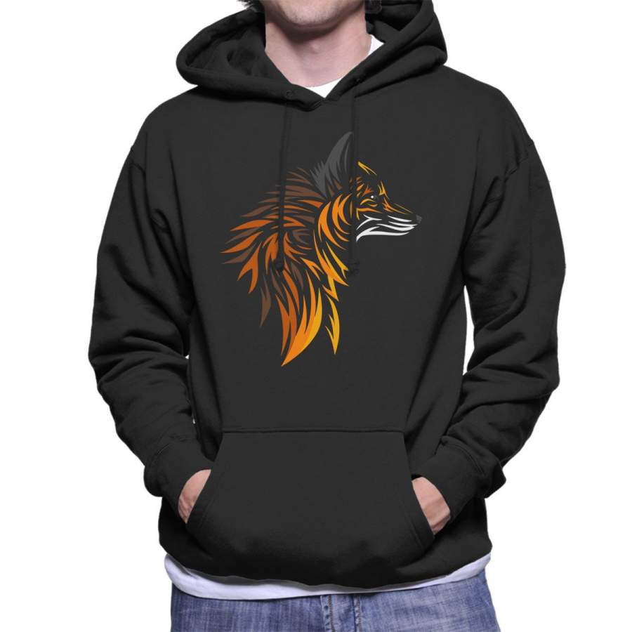 Fox Cutout Print Men’s Hooded Sweatshirt