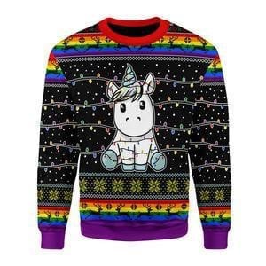 Unicorn Christmas Tree Ugly Christmas Sweater, For Men & Women