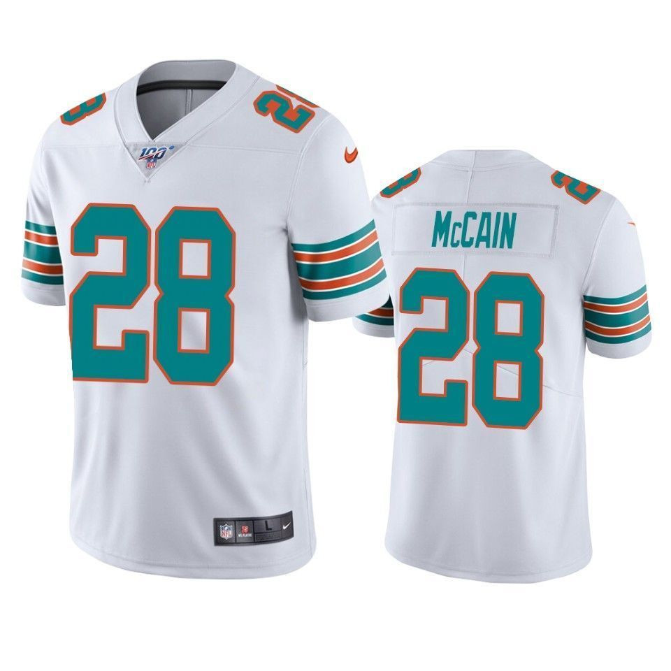 Miami Dolphins Bobby Mccain White 100Th Season Vapor Limited 3D Jersey