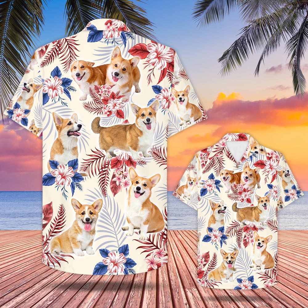 Corgi Usa Flag Hawaii Shirt Ha6515