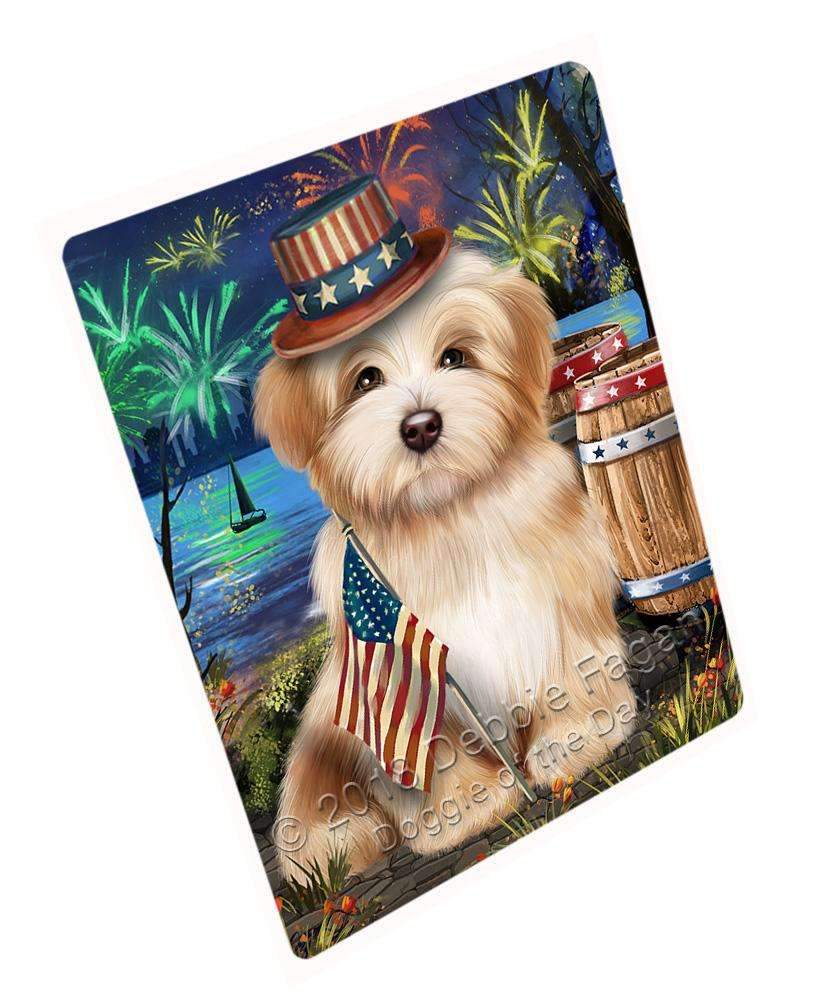 4Th Of July Independence Day Fireworks Havanese Dog At The Lake Blanket Blnkt76602