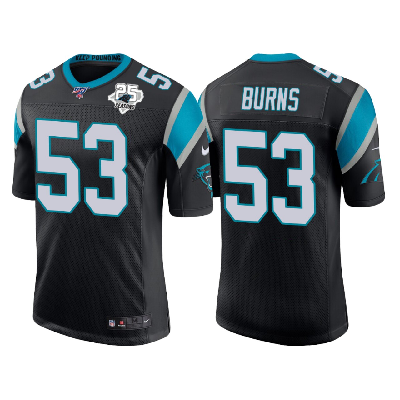 Carolina Panthers 25th Anniversary Brian Burns Black Vapor Limited Jersey