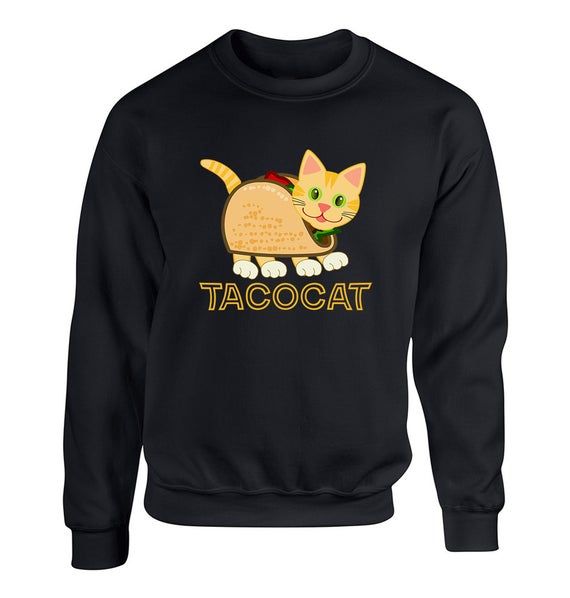 Taco Cat Cute Animal for Adult Unisex Sweater Crewneck Sweatshirt Warm Sweaters Crew neck Women Clothing Men Clothing