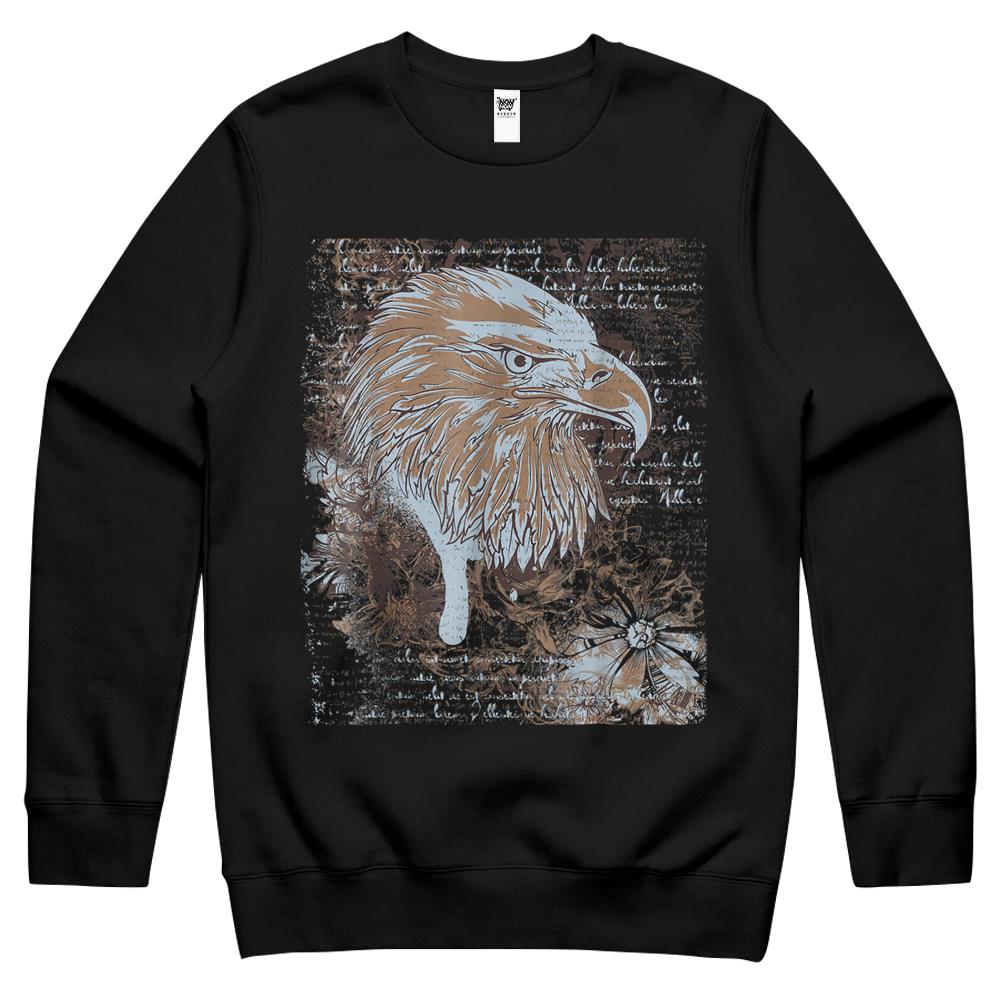 American Bald Eagle T-Shirt, Patriotic Military Vintage Tee Crewneck Sweatshirt