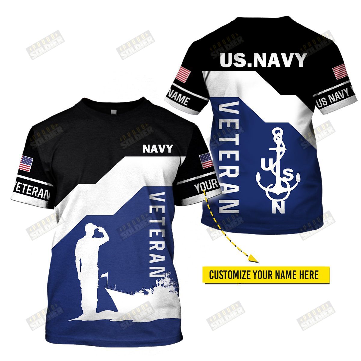 3D All-Over Printed “Us Navy Veteran” (Av-Nq64)