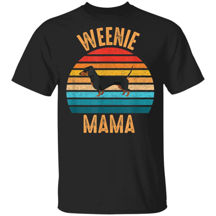 Vintage Weenie Mama Womens Dachshund Retro Gift TShirt