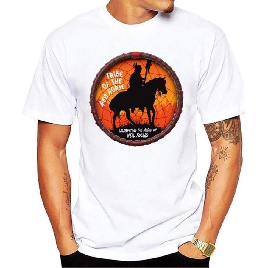 Tour Neil Young Crazy Horse Telur Men Summer T Shirts Casual Short Sleeve Tops Printed 100% Cotton Boys T Shirt