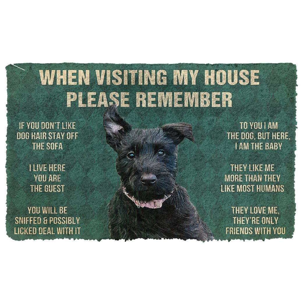 Gearhumans  GearHuman 3D Please Remember Scottish Terrier Dogs House Rules Doormat