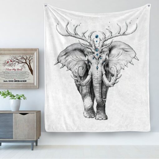 3D Black And White Thin Elephant Soft Cozy Lightweight Premium Blanket