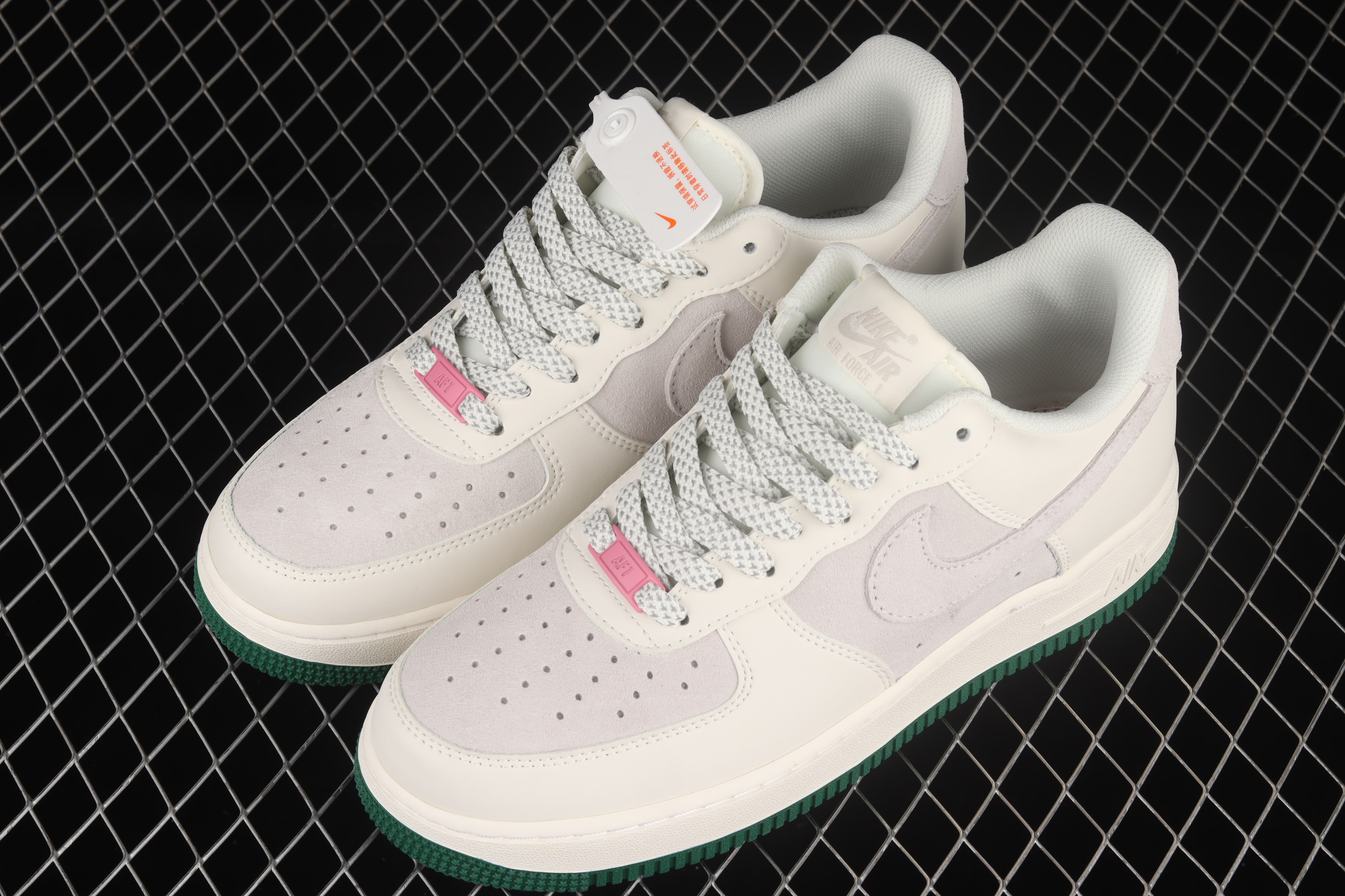 Nike Air Force 1 07 SU19 Rice Grey Green Pink Shoes Sneakers SNK185825184