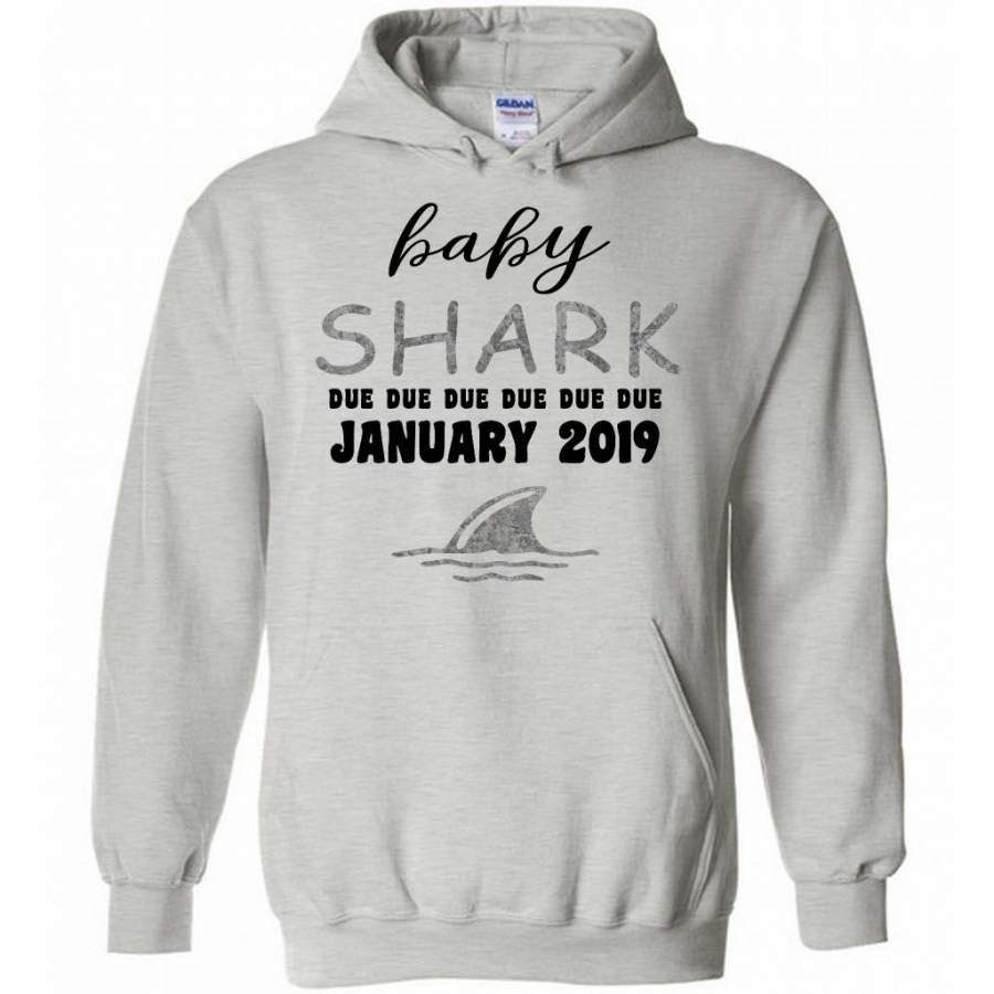 Baby Shark Due Due Due Due January 2019, Birthday Gift – Gildan Heavy Blend Hoodie