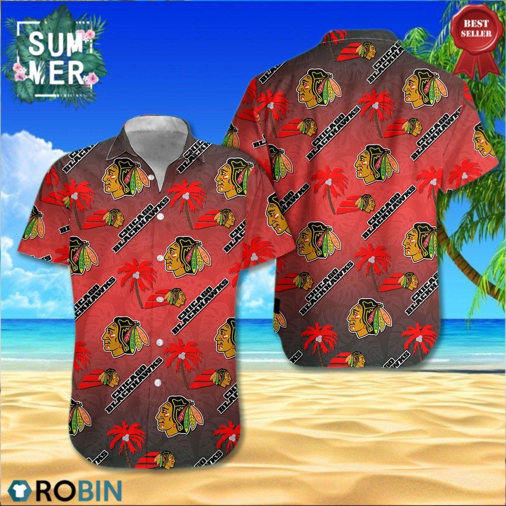 Chicago Blackhawks Team 3D Print Hawaiian Shirt Hawaii Shirt