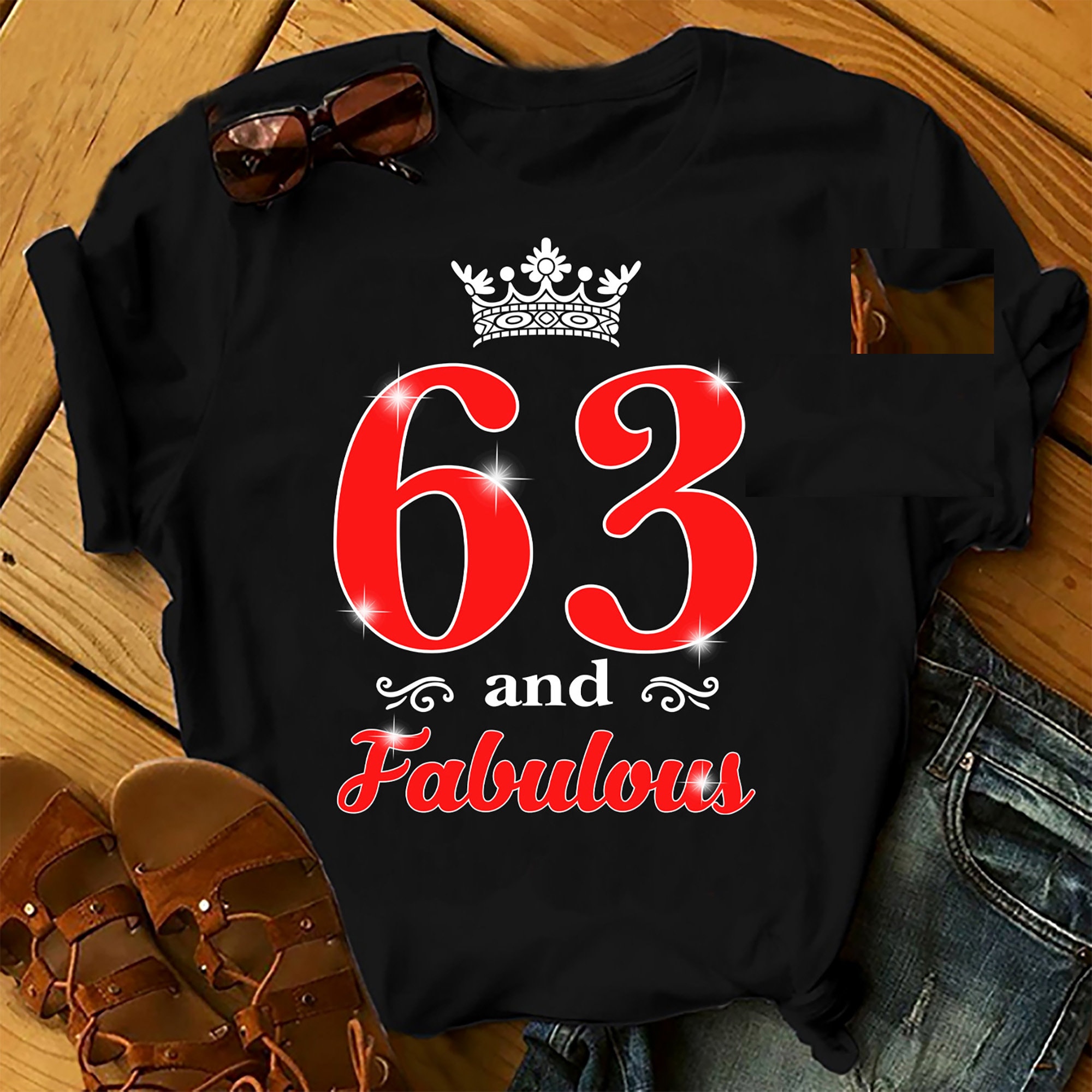 63 And Fabulous Queen – Shirts Women, Birthday T Shirts, Summer Tops, Beach T Shirts