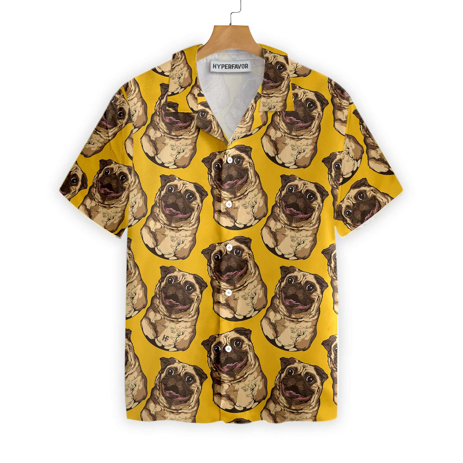 Cute Pugs Seamless Pattern Shirt For Men Hawaii Ha36500