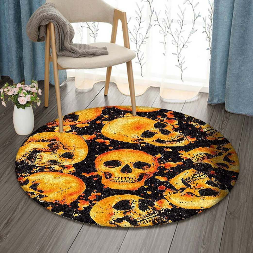 Halloween Skull IE5554 Round Rug BEVR3007