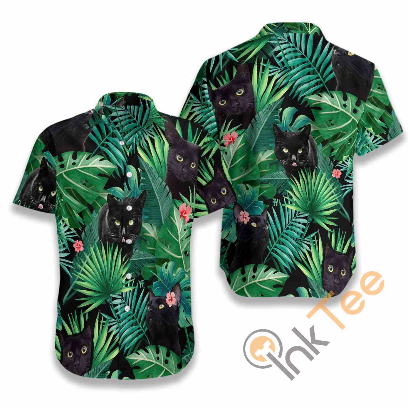 Tropical Black Cat Hawaii Shirts Ha111286