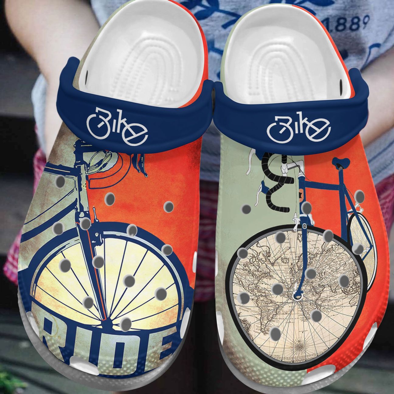 Cycling Personalized Clog, Custom Name, Text, Color, Number Fashion Style For Women, Men, Kid, Print 3D Just Ride