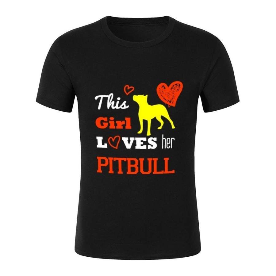 This Girl Loves Pitbull Fashion design   cotton summer men  t shirt