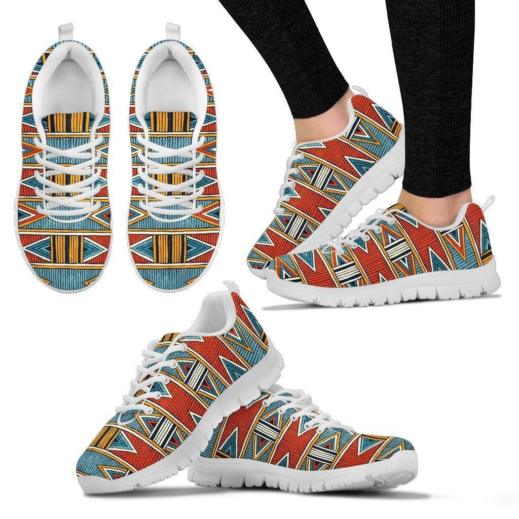 African Kente Pattern Sneakers Shoes