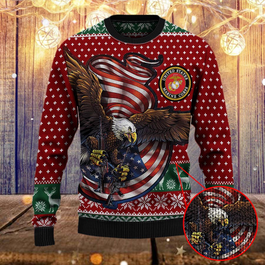 Armed Forces Usmc Marine Military Vva Vietnam Veterans Day Gift For Father Dad Christmas Ugly Sweater