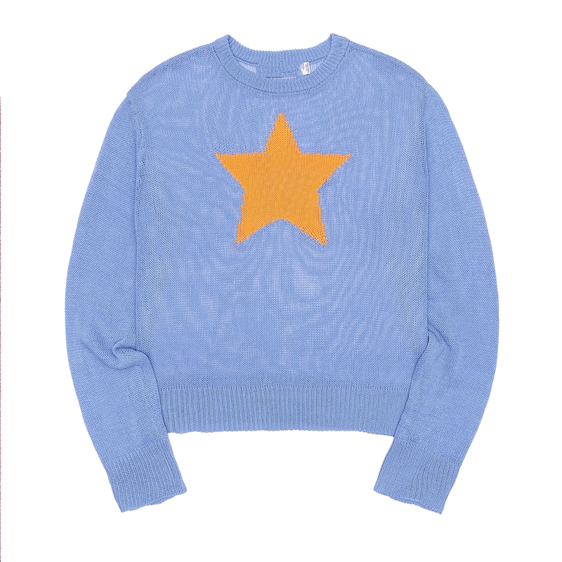 Autumn Spring Long Sleeve Loose Pullovers Harajuku Retro Star Pattern Knitted Sweater Y2K Vintage Jumpers E-girl Streetwear alx