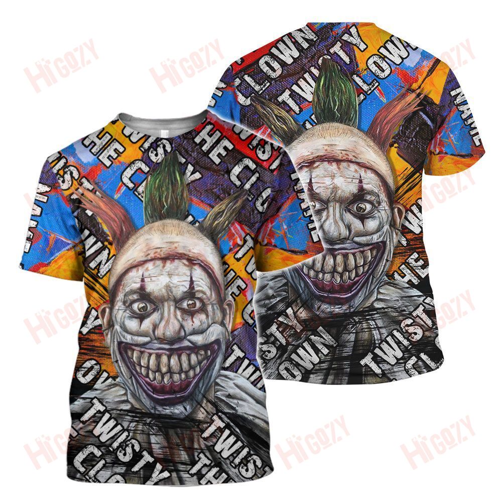 Twisty The Clown Shirt, Twisty Shirt 3D, Twisty Halloween, Horror Movies Shirt Halloween T-Shirt – T39