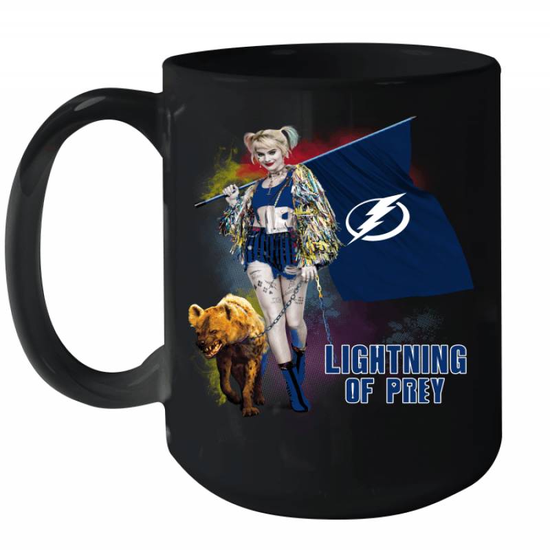 Harley Quinn flag Tampa Bay Lightning Of Prey Ceramic Mug 15oz