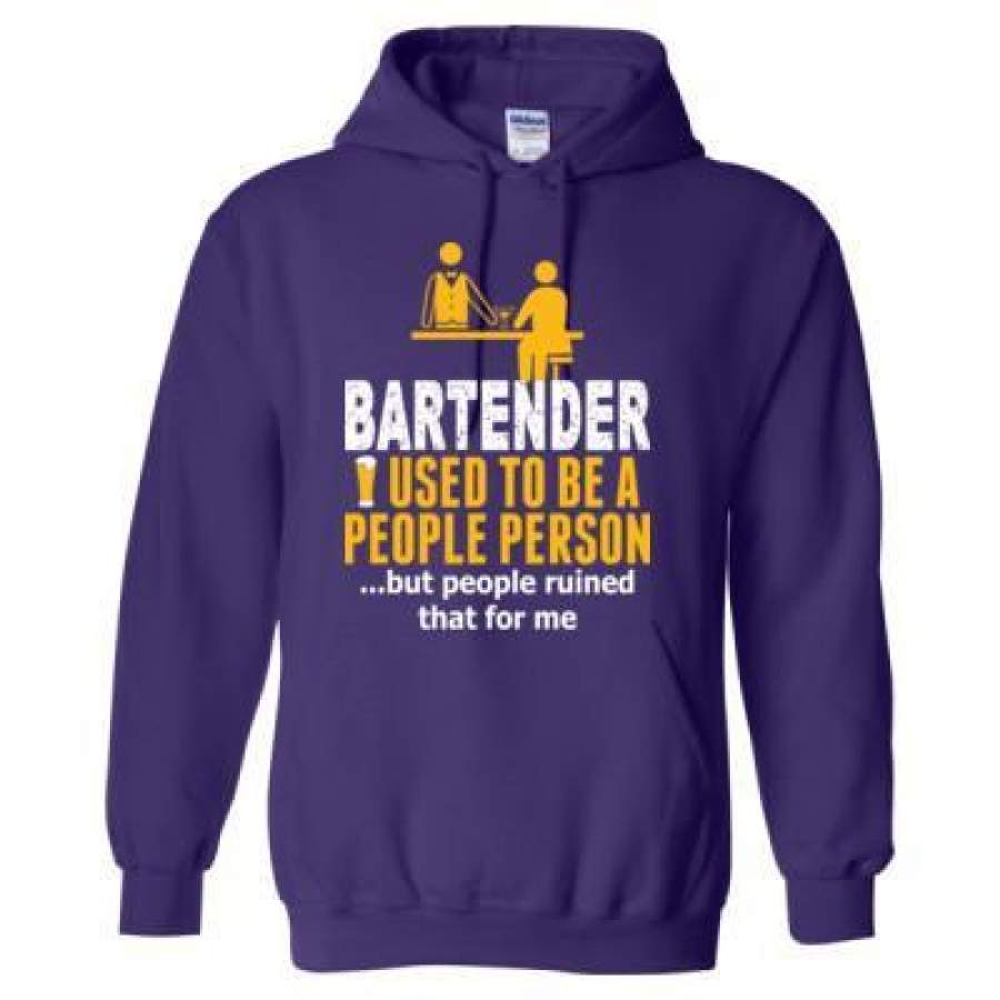 AGR Bartender I Used To Be People Person But People Ruined That For Me – Heavy Blend™ Hooded Sweatshirt