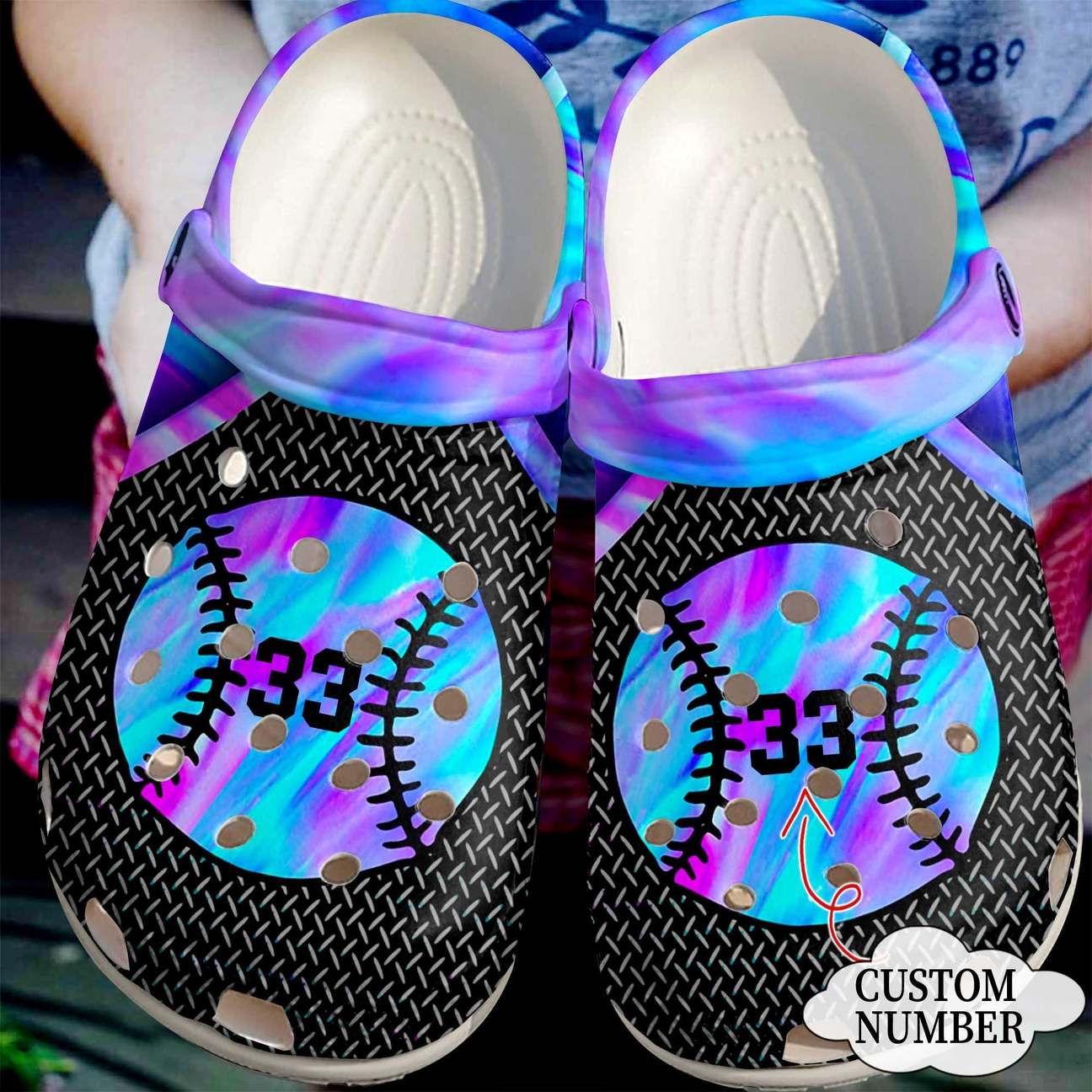 Baseball Personalized Clog, Custom Name, Text Color Mix, Fashion Style For Women, Men, Kid, Print 3D