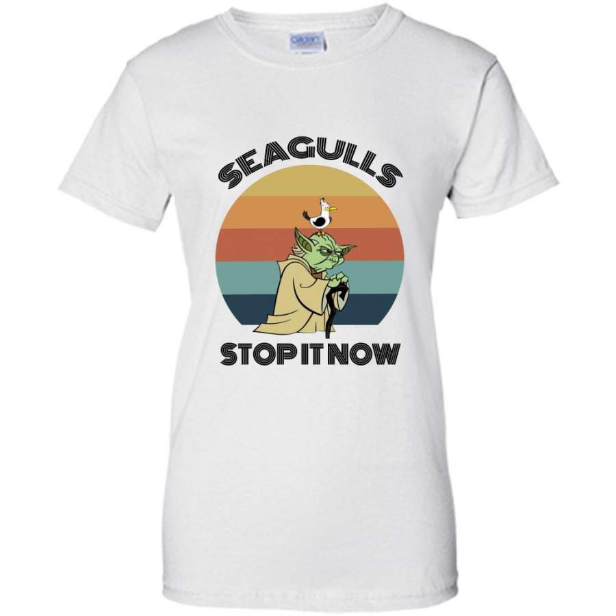 Seagulls Stop It Now Classic Vintage Retro Design – Gildan Women Shirt