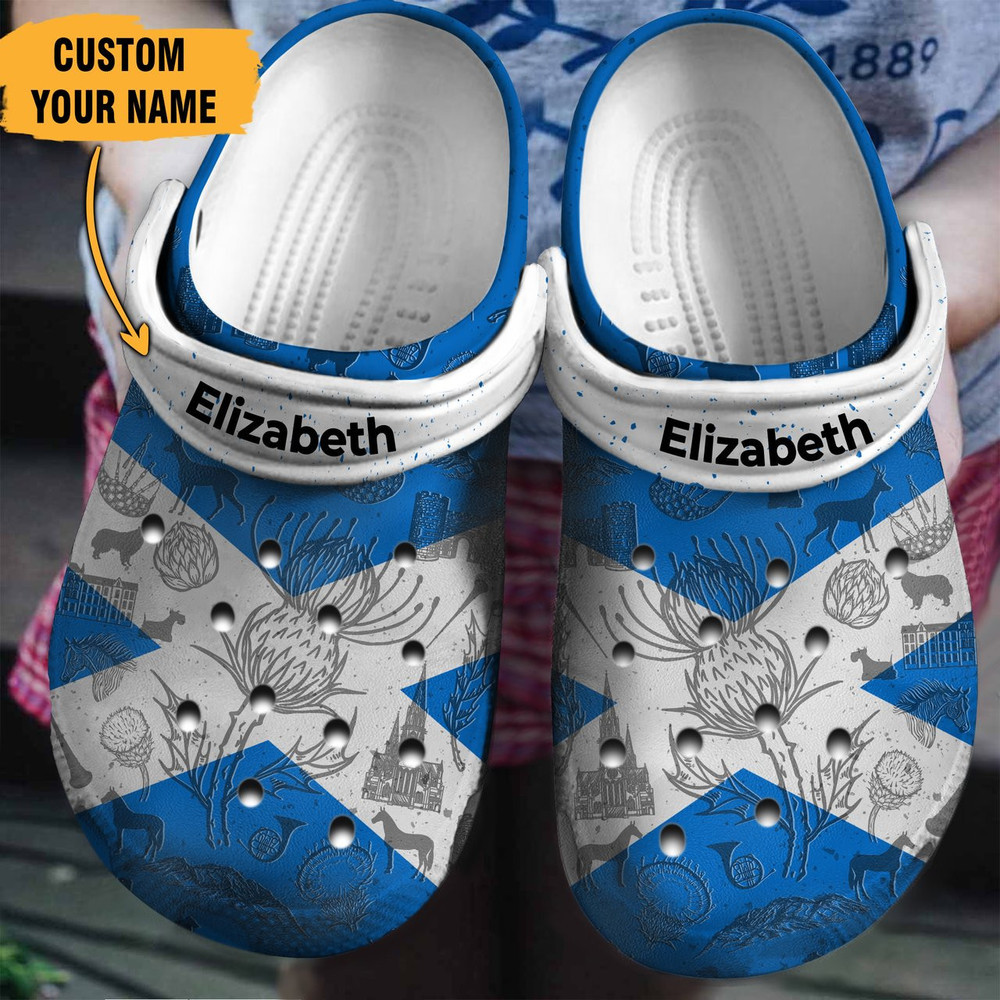 Scotland Flag Gift For Fan Classic Water Rubber Crocs Clog Shoes Comfy Footwear