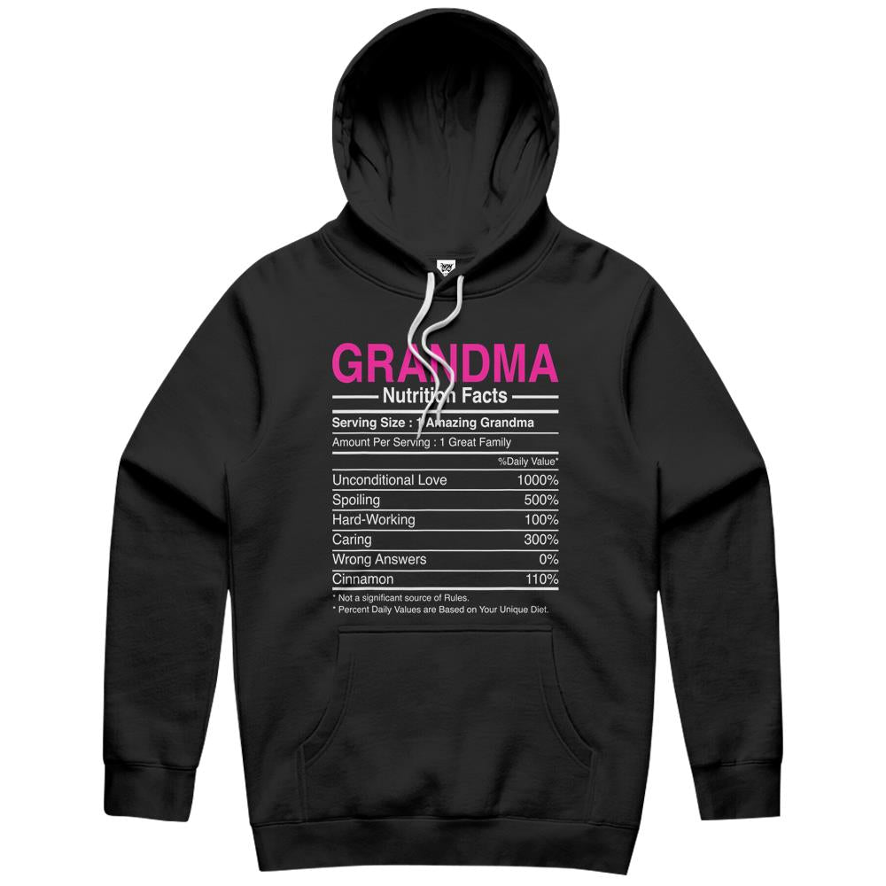 Nutritional Facts Shirt, Nutrition Facts Hoodie, Grandma Nutritional Facts – Funny Grandmother Nutrient Hoodie