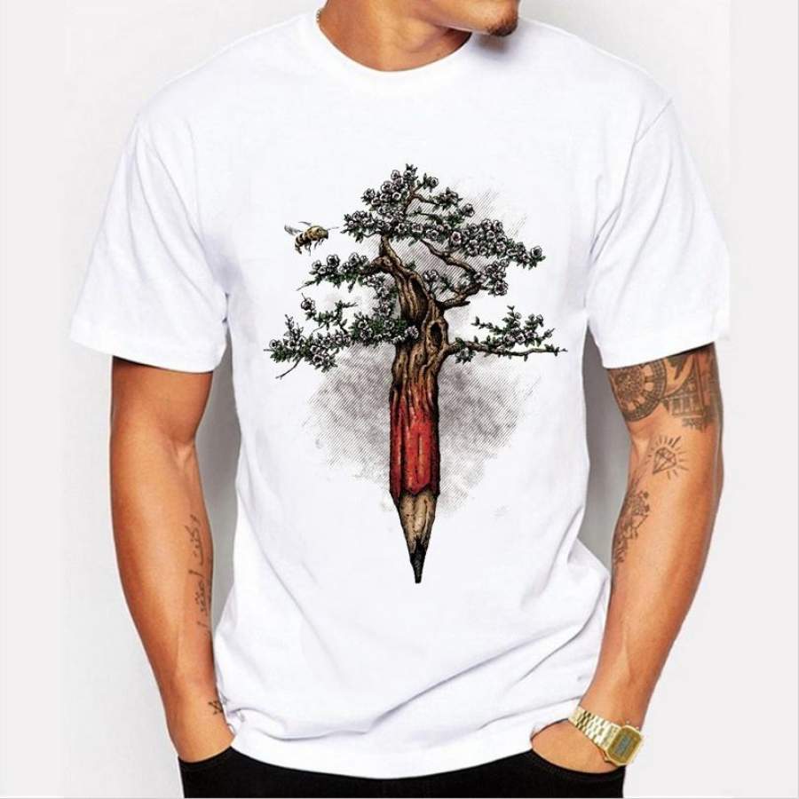New stylish casual men ‘s tops personalized digital printing high – quality short – sleeved round neck T – shirt