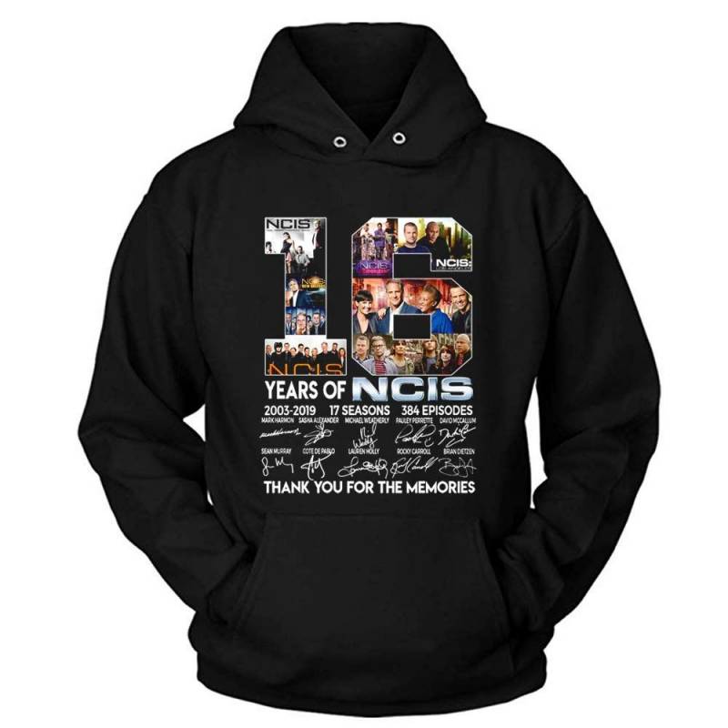 16 Years Of Ncis Shirt All Cast Signed Thank You T-shirt Hoodie