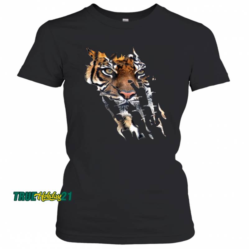 Wild Cat Tigers Skin Paw Print Women’s T-Shirt