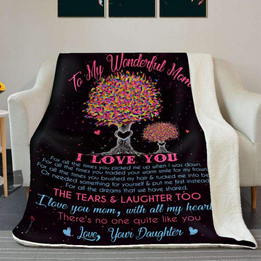 Blanket Giving Wonderful Mom Love You Mom With All My Heart