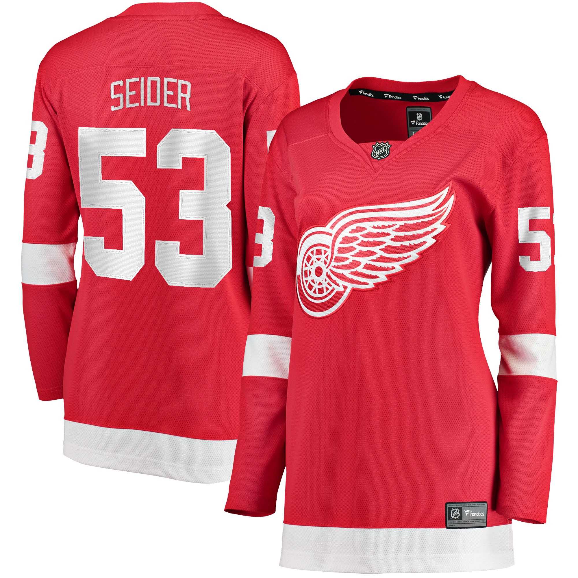 Women's Detroit Red Wings Moritz Seider Red Home Breakaway Player Jersey