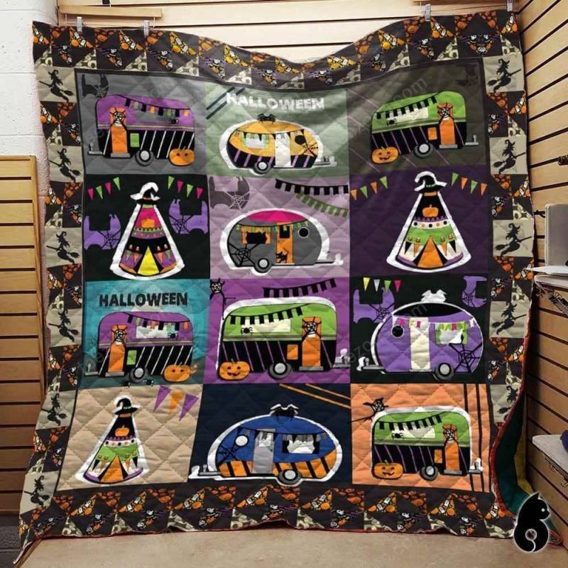 Camping Vans Halloween Blanket TH1909 Quilt