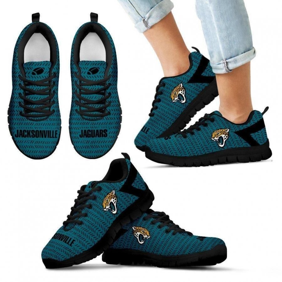 Pattern Logo Slide In Line Jacksonville Jaguars Sneakers #928